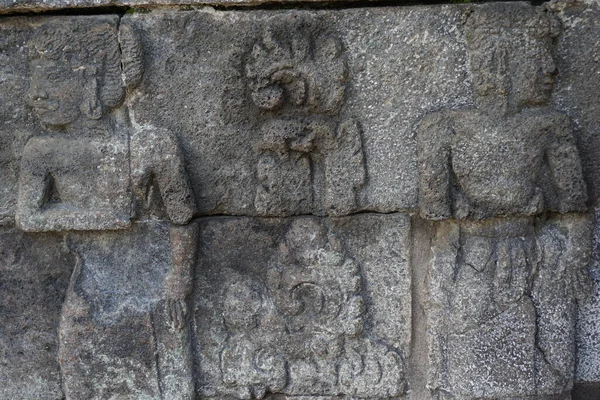 Starożytna Płaskorzeźba Kamieniu Świątyni Penatarańskiej Blitar Jawa Wschodnia Indonezja — Zdjęcie stockowe