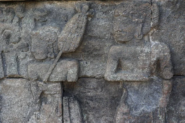 Alívio Antigo Pedra Templo Penatarano Blitar Java Oriental Indonésia — Fotografia de Stock