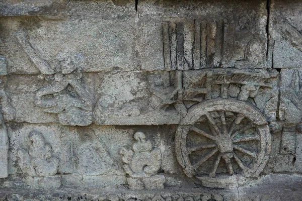 Alívio Antigo Pedra Templo Penatarano Blitar Java Oriental Indonésia — Fotografia de Stock