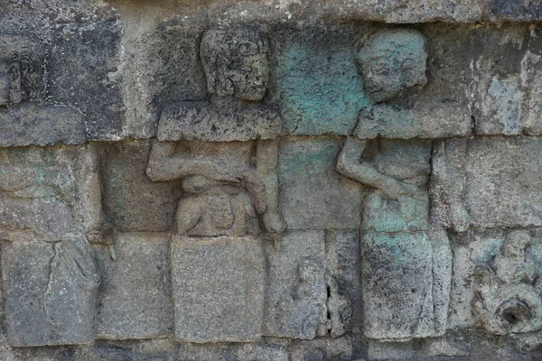 Alívio Antigo Pedra Templo Penatarano Blitar Java Oriental Indonésia — Fotografia de Stock