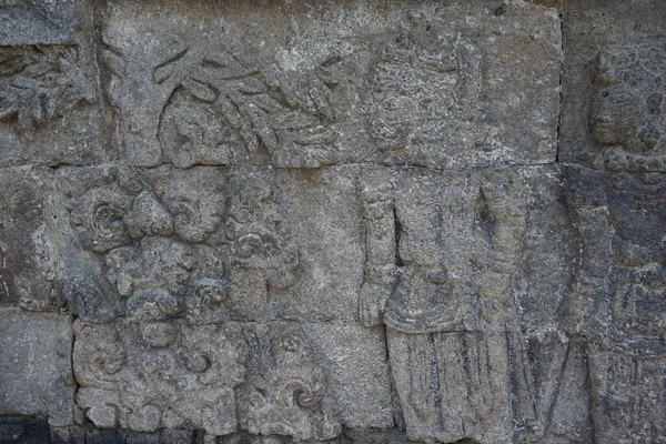 Alívio Antigo Pedra Templo Penatarano Blitar Java Oriental Indonésia — Fotografia de Stock