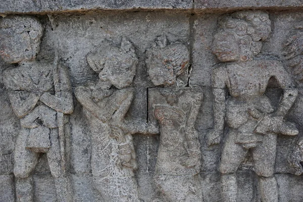 Alívio Antigo Pedra Templo Penatarano Blitar Java Oriental Indonésia — Fotografia de Stock