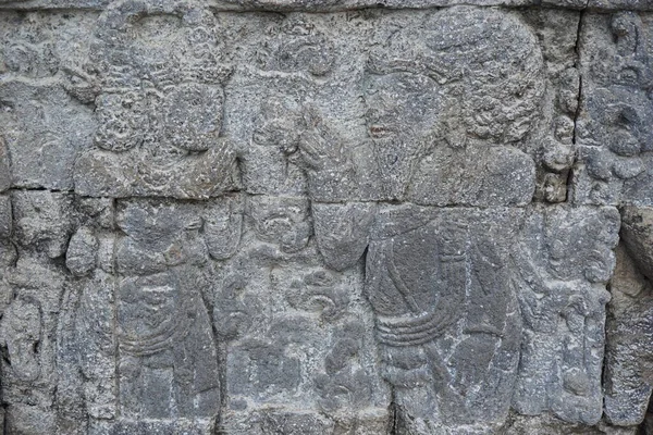 Alívio Antigo Pedra Templo Penatarano Blitar Java Oriental Indonésia — Fotografia de Stock