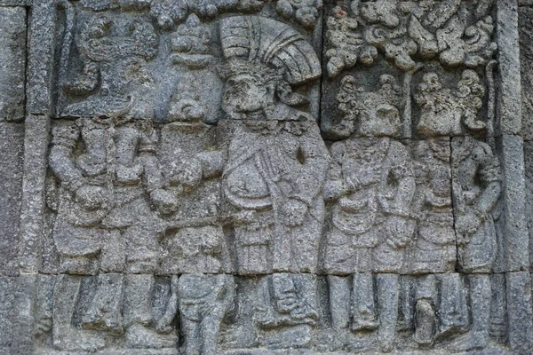 Ancien Relief Sur Pierre Temple Penataran Blitar Java Oriental Indonésie — Photo