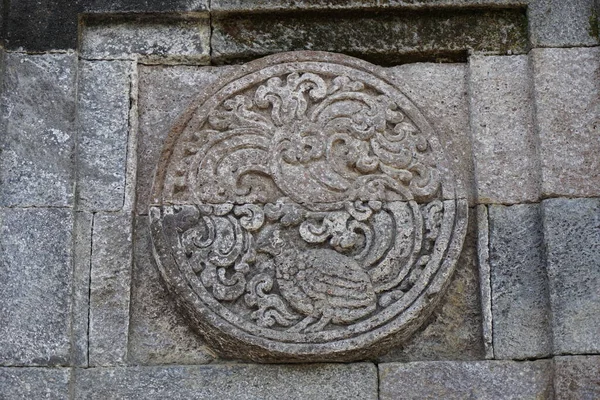 Antiguo Relieve Piedra Del Templo Penatarán Blitar Java Oriental Indonesia — Foto de Stock