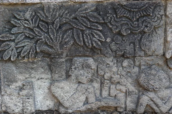 Blitar Ostjava Indonesien April 2021 Antikes Relief Auf Dem Stein — Stockfoto