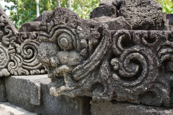 Blitar Java Oriental Indonésia Abril 2021 Esculpir Pedra Templo Simping — Fotografia de Stock