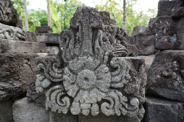 Blitar Java Oriental Indonésia Abril 2021 Esculpir Pedra Templo Simping — Fotografia de Stock