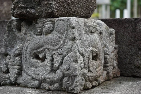 Blitar Java Oriental Indonesia Abril 2021 Talla Piedra Templo Simping — Foto de Stock