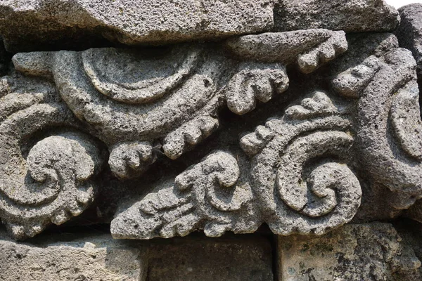 Blitar Java Oriental Indonesia Abril 2021 Talla Piedra Templo Simping — Foto de Stock