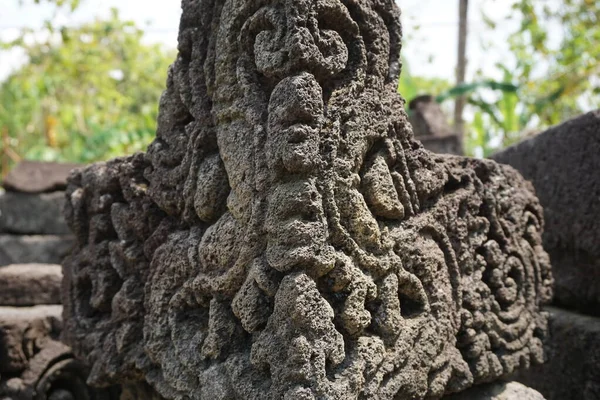 Blitar Java Oriental Indonésia Abril 2021 Esculpir Pedra Templo Simping — Fotografia de Stock