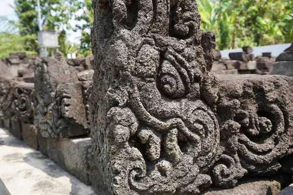 Blitar East Java Indonesia Απριλίου 2021 Σκάλισμα Πέτρας Simping Temple — Φωτογραφία Αρχείου