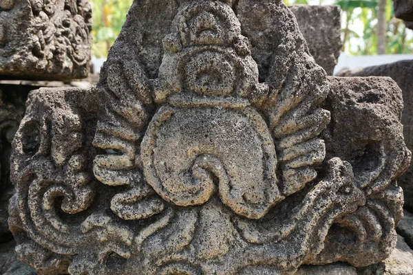 Blitar Java Oriental Indonésia Abril 2021 Esculpir Pedra Templo Simping — Fotografia de Stock