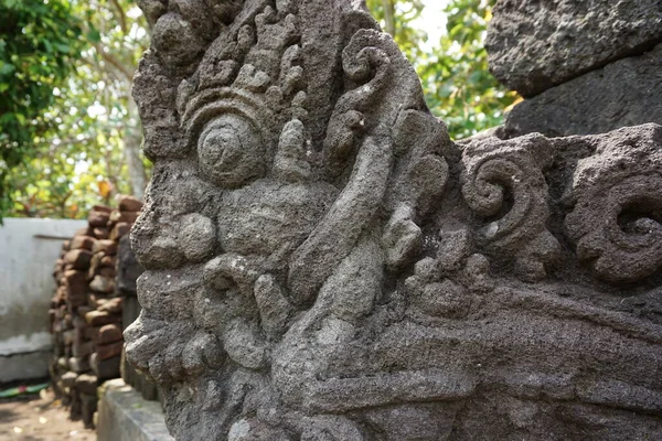 Blitar Java Oriental Indonésia Abril 2021 Esculpir Pedra Templo Simping — Fotografia de Stock