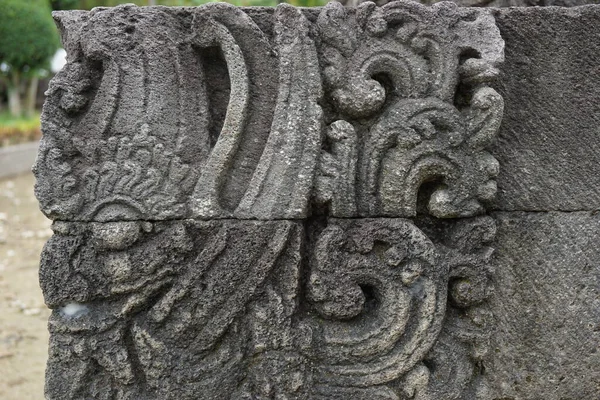 Blitar East Java Indonesia Aprile 2021 Pietra Intaglio Simping Temple — Foto Stock