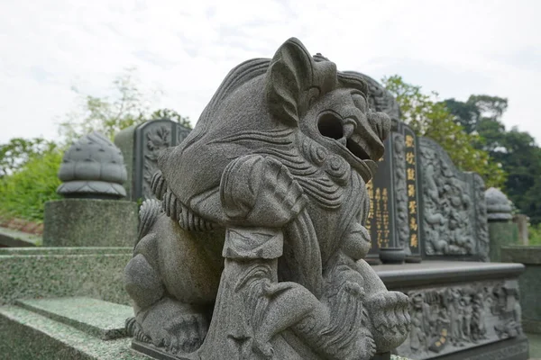 Kediri Java Est Indonésie Mai 2021 Statue Lion Chinois Avec — Photo