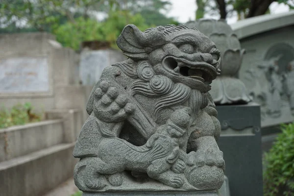 Kediri Java Est Indonésie Mai 2021 Statue Lion Chinois Avec — Photo