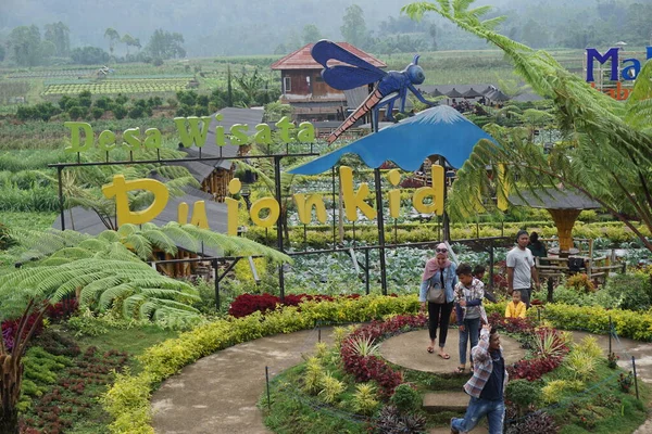 Malang Daki Sawah Pujon Kidul Kafe Nin Doğal Turizmi Cafe — Stok fotoğraf