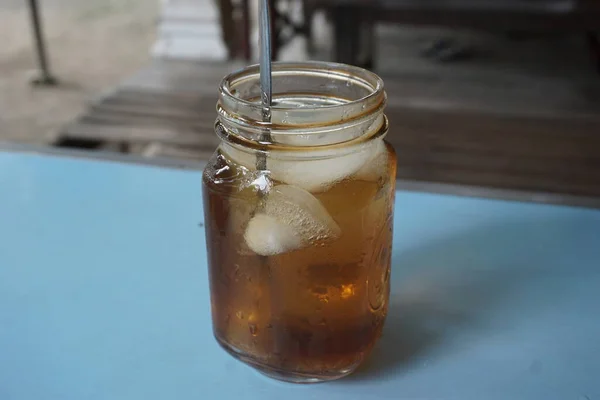 Isolated Sweet Cold Ice Tea Teh Natural Background Famous Drink — Stock Photo, Image