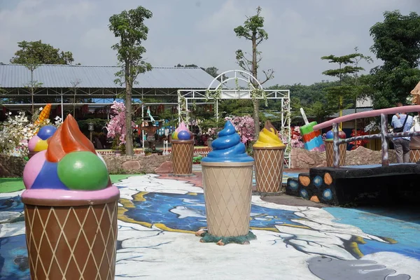 Ngancar Kediri Doğu Java Endonezya Daki Kota Mungil Deki Renkli — Stok fotoğraf
