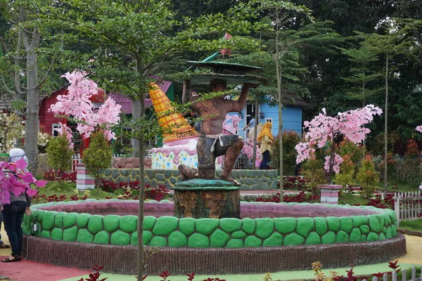 Buntes Gebäude Auf Der Kota Mungil Ngancar Kediri Ostjava Indonesien — Stockfoto