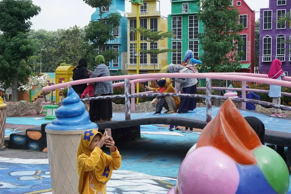 Kleurrijk Gebouw Kota Mungil Ngancar Kediri Oost Java Indonesië — Stockfoto