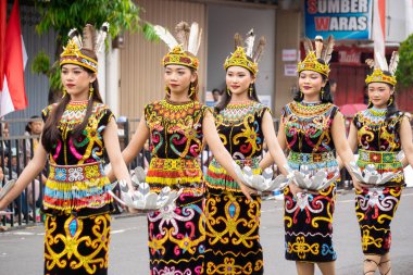 Temengang madang dance from north Borneo. This dance depicts the movements of a hornbill bird which symbolizes the grandeur and beauty of Dayak culture