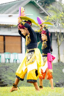 Barong Jepaplok dansı. Bu dans, Cava sayımında kullanılan yılanların davranışlarını betimliyor..