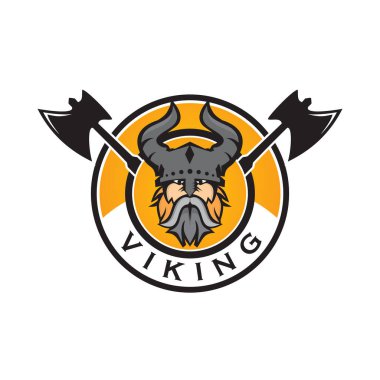 Viking amblem logo tasarım vektör şablonu
