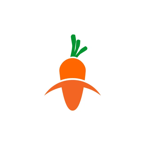 ニンジン野菜のロゴデザインベクトルテンプレート — ストックベクタ
