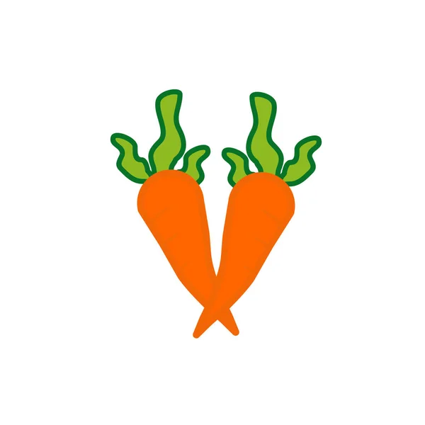 Zanahoria Vegetal Logotipo Diseño Vector Plantilla — Vector de stock