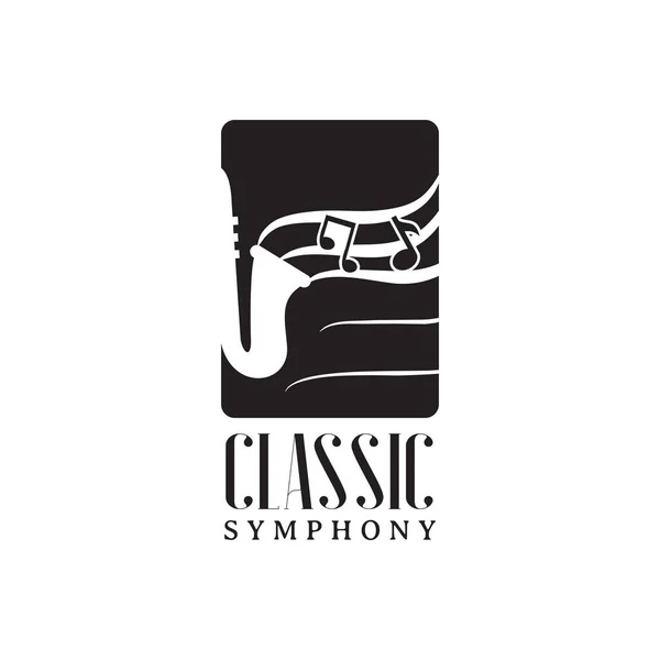 Symphonie Musique Classique Conception Logo Avec Aide Modèle Vectoriel Icône — Image vectorielle