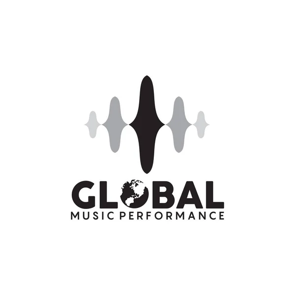 Modèle Vectoriel Conception Logo Performance Musicale Mondiale — Image vectorielle