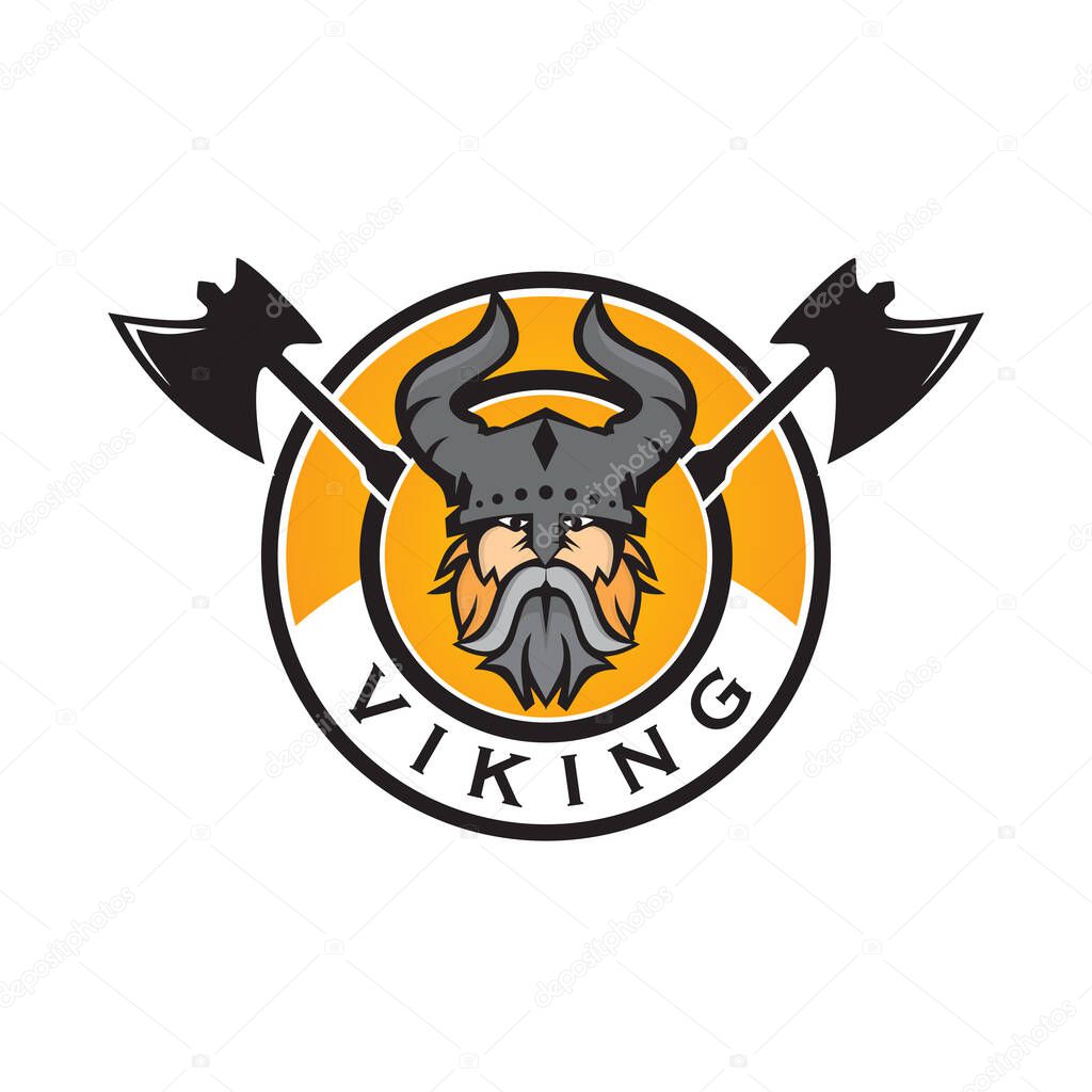 Viking emblem logo design vector template