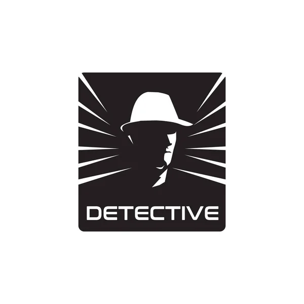 Modèle Vectoriel Conception Logo Personnage Détective — Image vectorielle