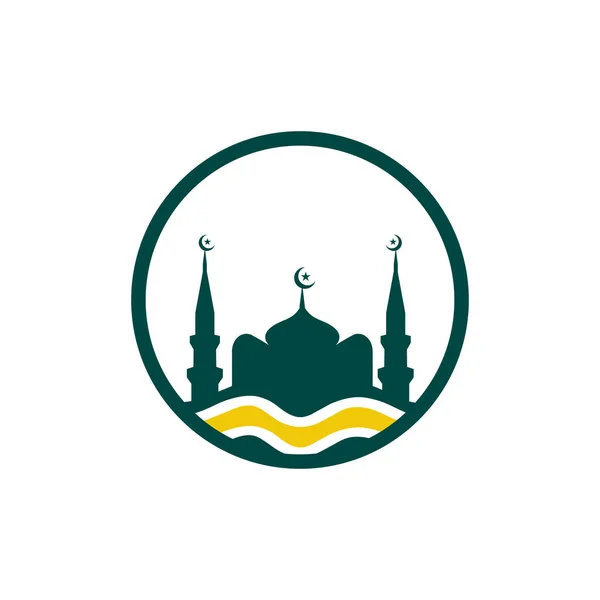 Design Loga Islámské Školy Ikonou Nebo Symbolem Šablony Mešity — Stockový vektor