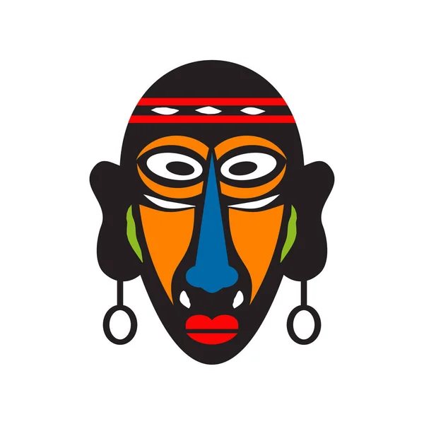 Modèle Vectoriel Conception Logo Masque Traditionnel Africain — Image vectorielle