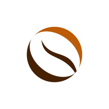 Kahve çekirdeği simgesi logo tasarım şablonu