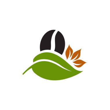 Kahve çekirdeği simgesi logo tasarım şablonu