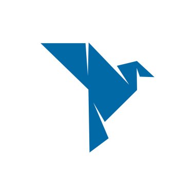 Origami kuş logo tasarım vektör şablonu