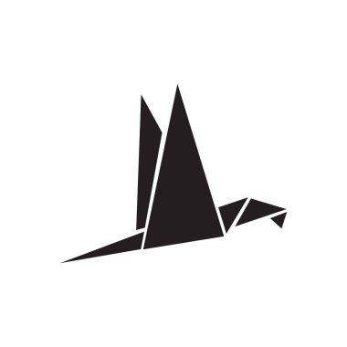 Origami kuş logo tasarım vektör şablonu