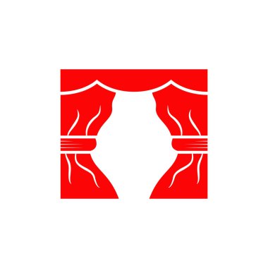 Sahne simgesi logo tasarım vektörü şablonu