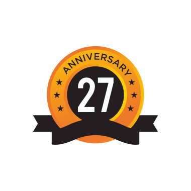 27. yıl dönümü logo tasarım şablonu