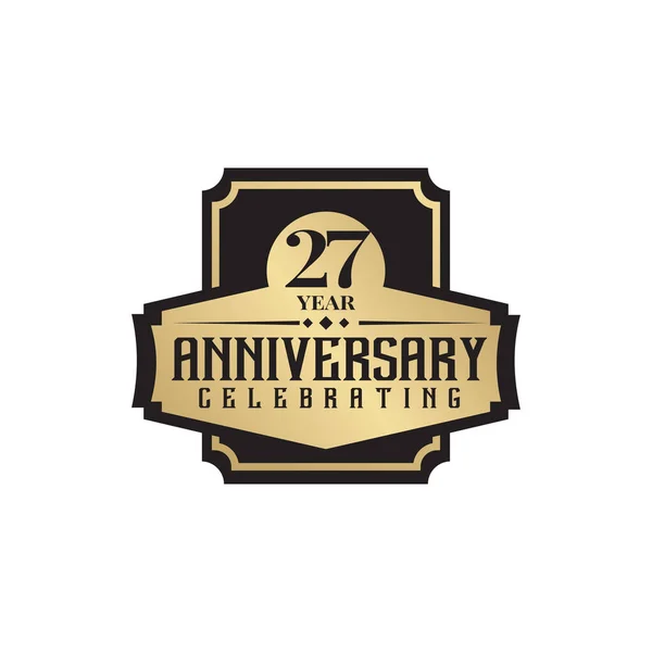 27周年記念ロゴデザインベクターテンプレート — ストックベクタ