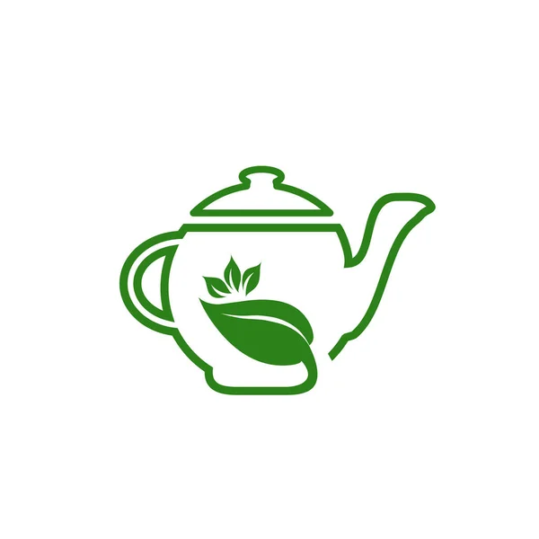 Tea Pot Icon Logo Design Vector Template — Stock Vector