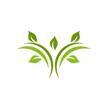 Yaprak simgesi logo tasarım vektör şablonu
