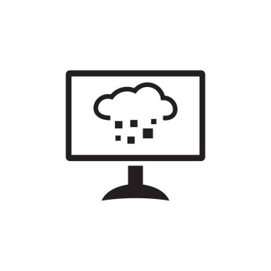 TV monitörü logo tasarım vektör şablonu