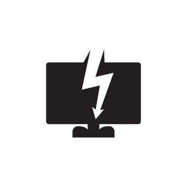 TV monitörü logo tasarım vektör şablonu