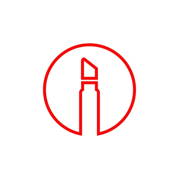 Kosmetische Logo Design Mit Lippenstift Symbol Vektor Vorlage — Stockvektor