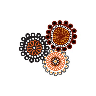 Aborjin sanat noktaları acı verici simge logo tasarım vektörü şablonu